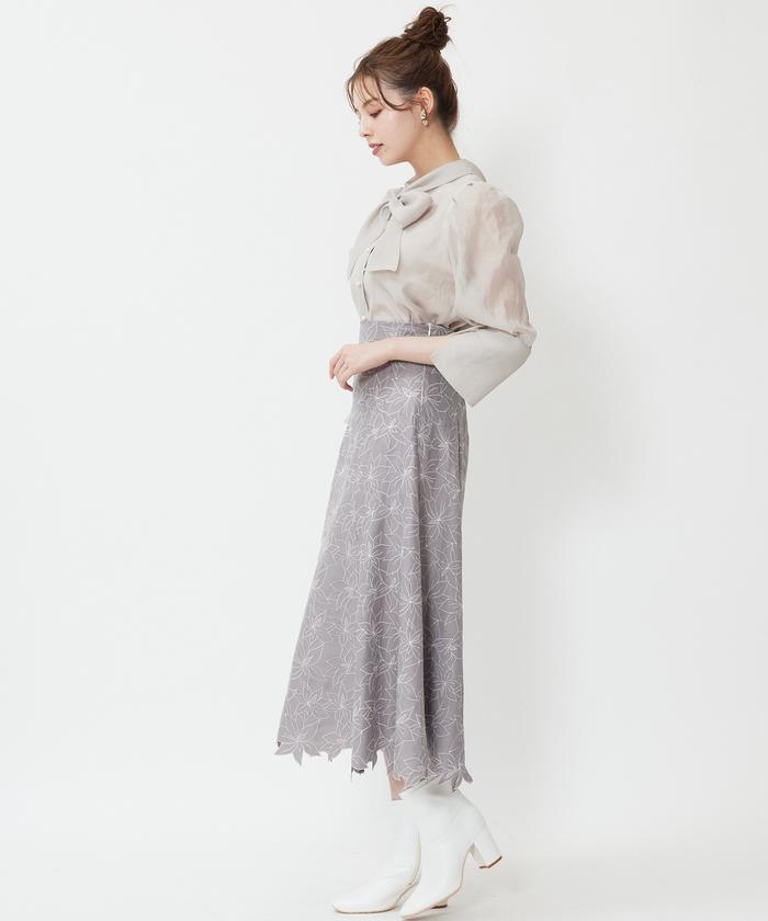 ロングカフスシアーボウタイブラウス(505125606) | SWINGLE