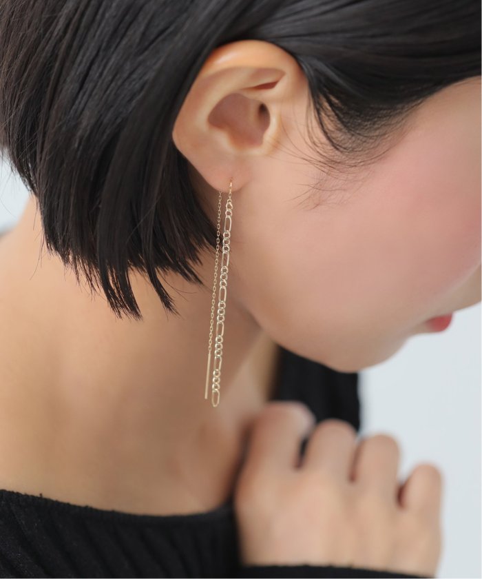 Lilas リラ フィガロチェーンロングアメリカンピアス K10 フィガロチェーンロングアメリカンピアス K10（両耳）(505126100
