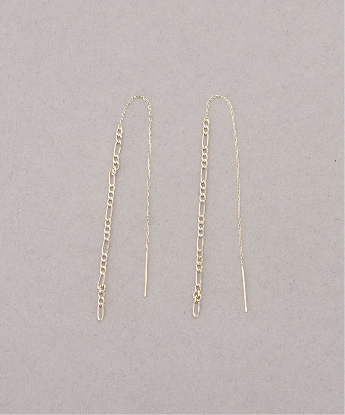 フィガロチェーンロングアメリカンピアス K10（両耳）（ピアス