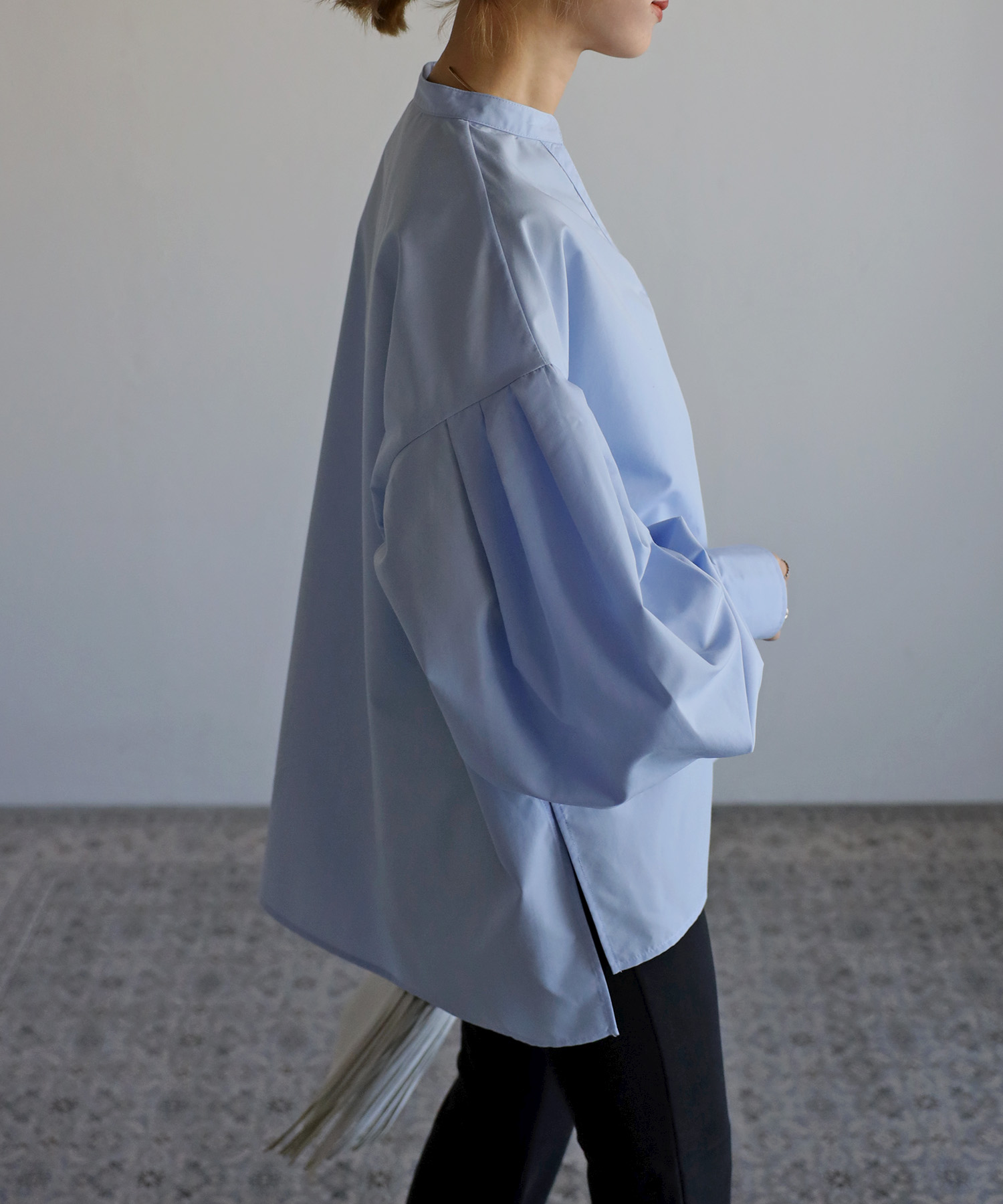 ボンジュールサガン BONJOUR SAGAN ウエストタックストライプフレンチスリーブシャツ （LIGHT-BLUE） フライヨークストライプシャツ(504596000) | ボンジュールサガン