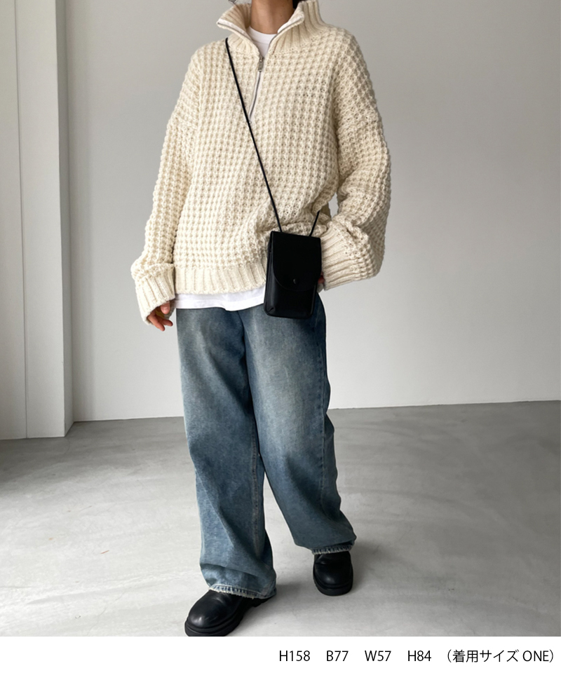 【CANAL JEAN】ハーフジップワッフルプルオーバー CANAL JEAN（キャナルジーン）の「El mar ハーフジップワッフル