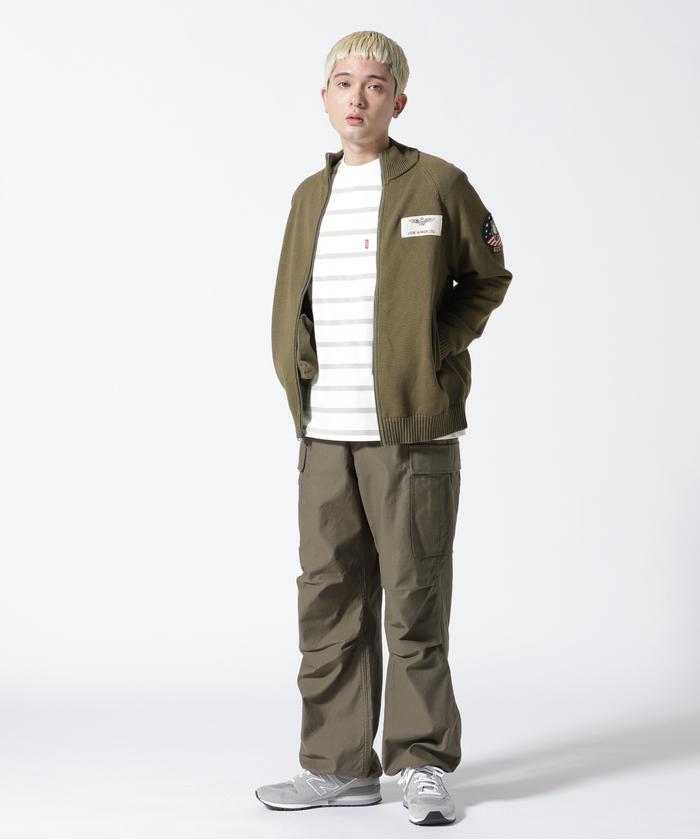 【値下げ！】アンクレイブ 新品 アメスリトップス セール】COTTON STAND ZIP SWEATER TOPGUN / コットン スタンド