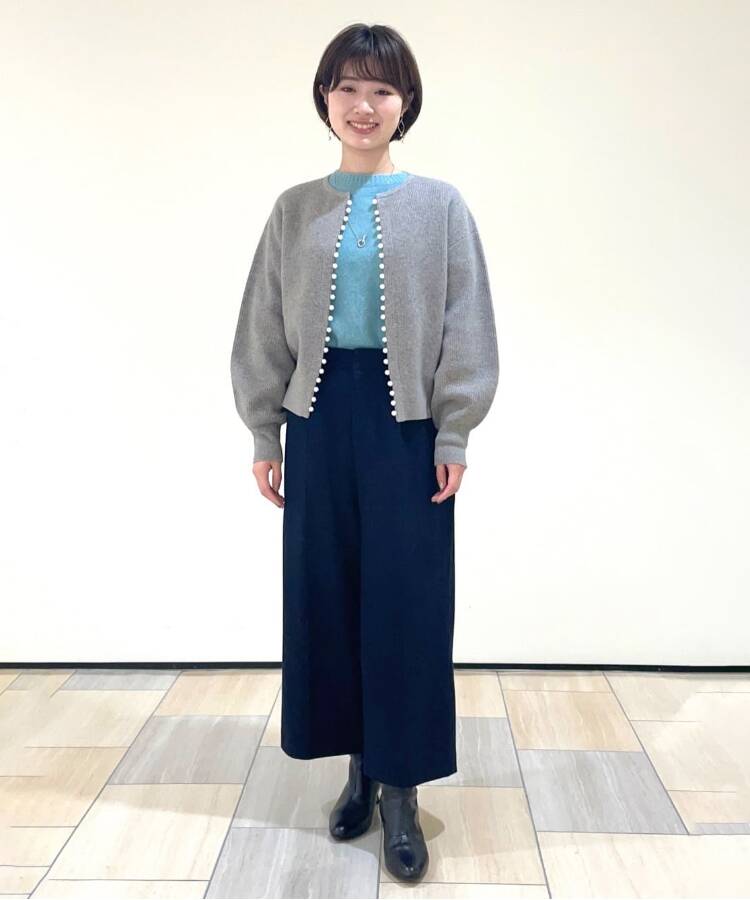 セール】【ゆったり着られる】ウールジャージ ワイドクロップドパンツ