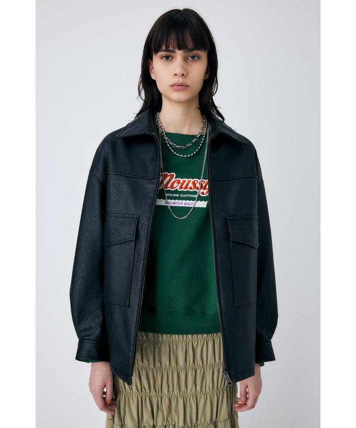 FAUX LEATHER BIG ジャケット(505131923) | マウジー(moussy