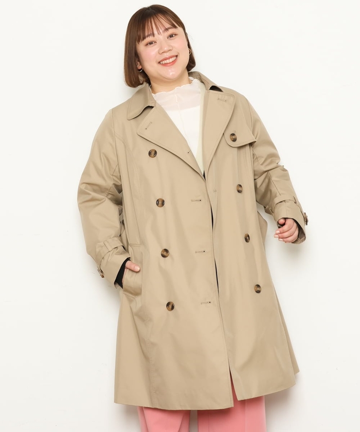【大きいサイズ】エウルキューブ　トレンチコート　17号（4L） セール 40%OFF】【大きいサイズ/19号まであり】トレンチコート