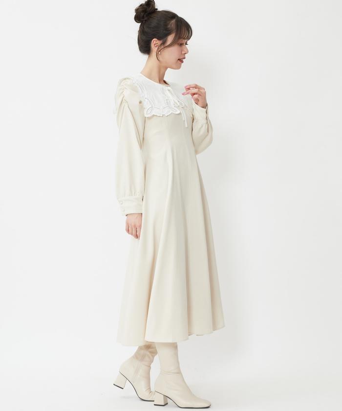 超美品　ワンピース　黒　上品　カットワーク　ラルフローレン ローレンラルフローレン ロングワンピース 総柄 S ブラック 黒