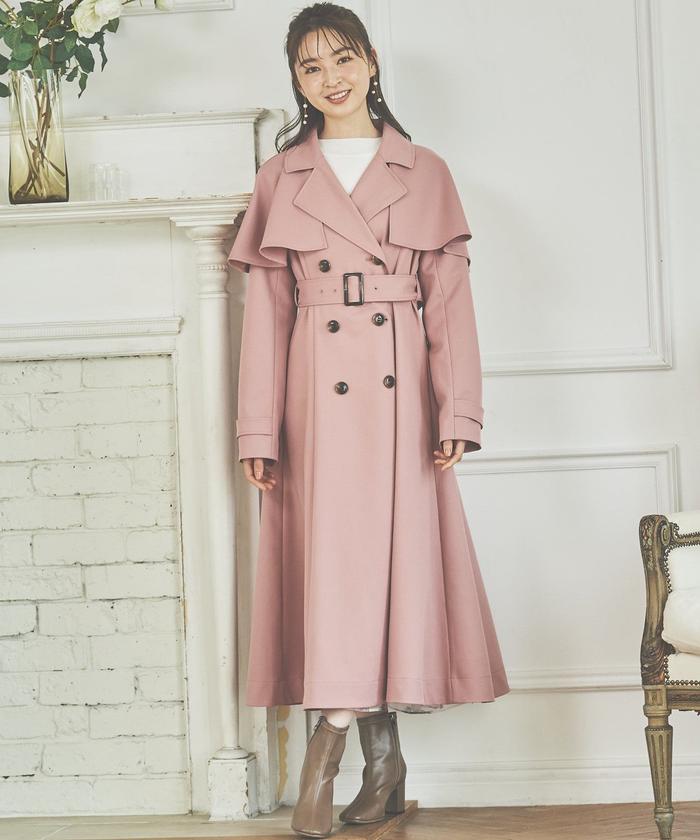 ベルト付きマントコート♡BEIGE♡Fサイズ セール】ケープ風ベルト付きコート(505135334) | ウィル