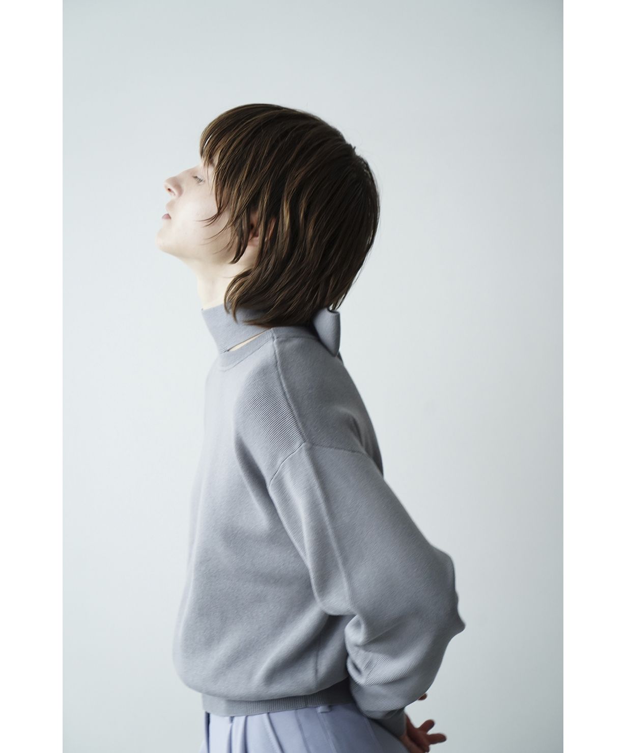 CLANE クラネ W FACE NECK RIBBON KNIT TOPS ダブルフェイスネック リボン ニット トップス プルオーバー 長袖 CLANE - ダブル フェイス リボン ニット トップス - W FACE NECK