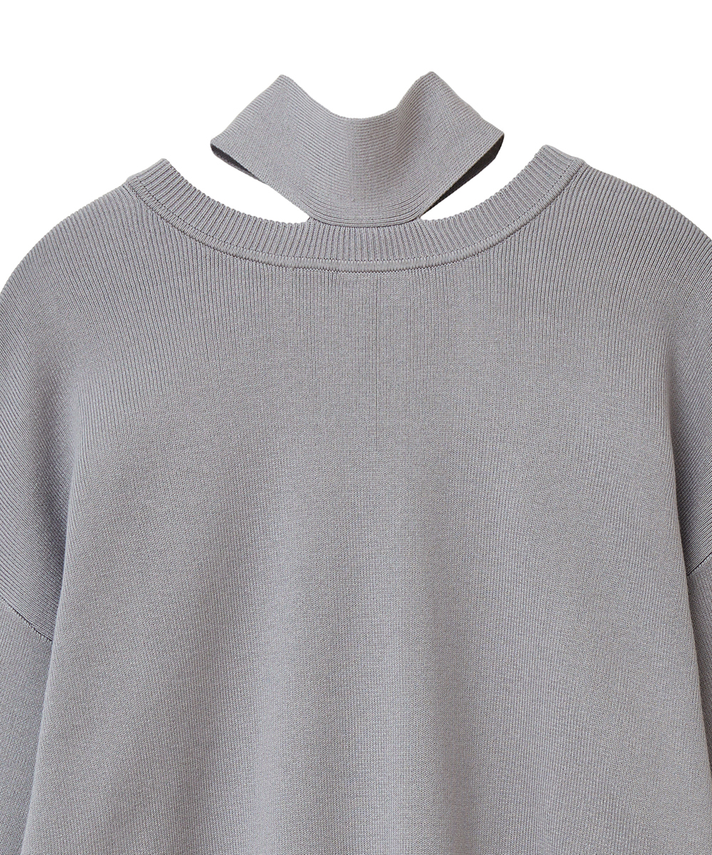 セール 50%OFF】W FACE NECK RIBBON KNIT TOPS(505135647