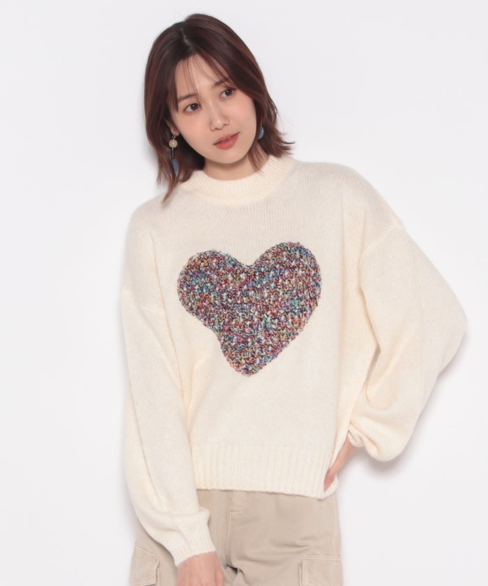 クーポン】【セール 30%OFF】ハート オーバーサイズセーター クーポン】【セール 30%OFF】ハート オーバーサイズセーター