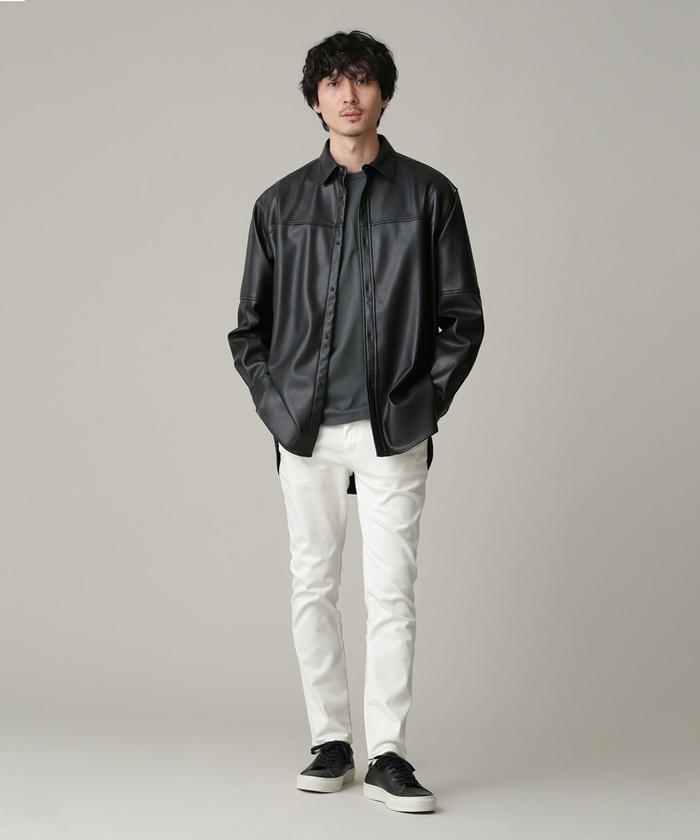 セール 60%OFF】LB.03/フェイクレザーリラックスシャツ