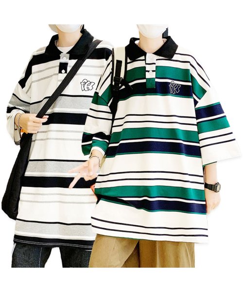 セール】メンズファッション 韓国風 半袖 Tシャツ ポロシャツ ゴルフシャツ ゴルフウェア POLO ボーダー 春夏秋冬 かっこいい かわいい シャツ(505143874) マウマウ ファッション(MOWMOW FASHION) d fashion レディース トップス ポロシャツ 夏服 襟付き ゴルフウェア 韓国