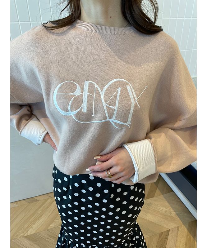 エイミーイストワール eimy istoire eimyロゴバイカラーニット