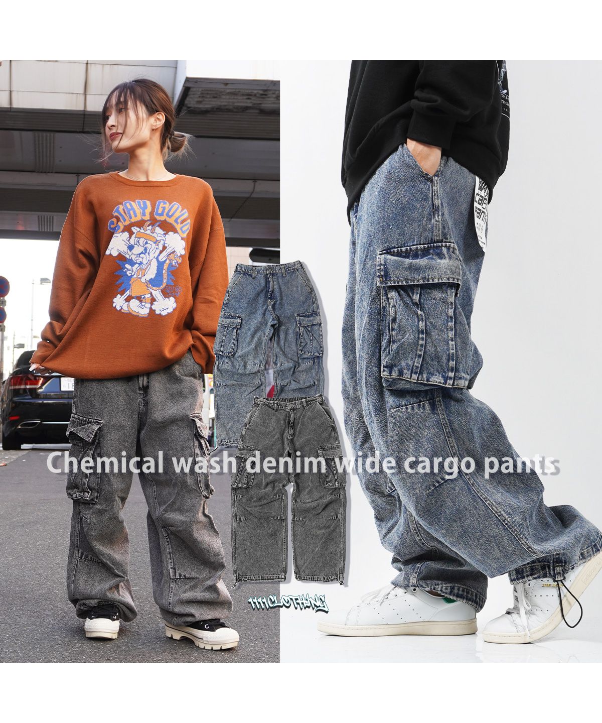 ワンフォークロージング 1111clothing カーゴパンツ メンズ ワンフォークロージング 1111clothing カーゴパンツ メンズ