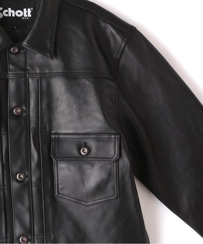 SHEEP LEATHER 1st TRACKER JACKET/シープレザー トラッカー