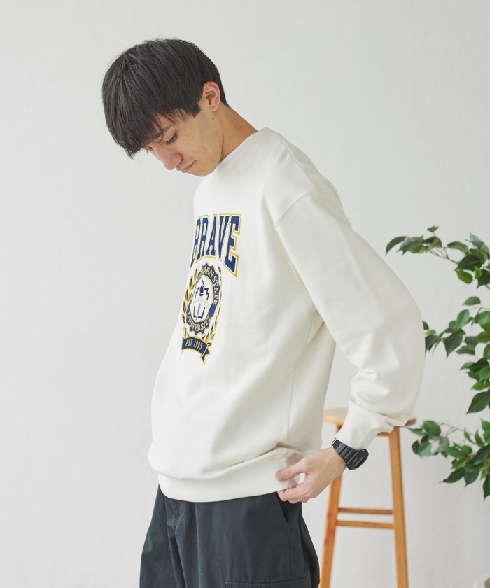 セール 62%OFF】CVC裏毛エンブレムカレッジスウェット(505146645