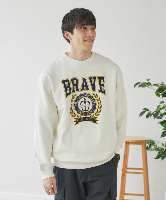 セール 62%OFF】CVC裏毛エンブレムカレッジスウェット(505146645
