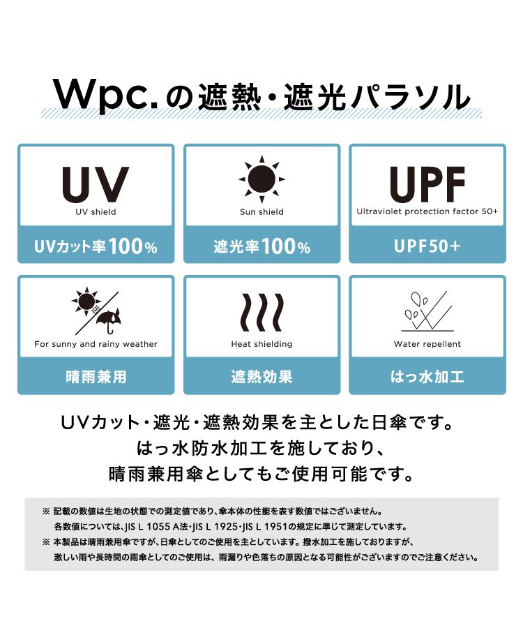 Wpc.公式】日傘 遮光ドームリムフラワー ミニ 55cm 完全遮光 UVカット ...