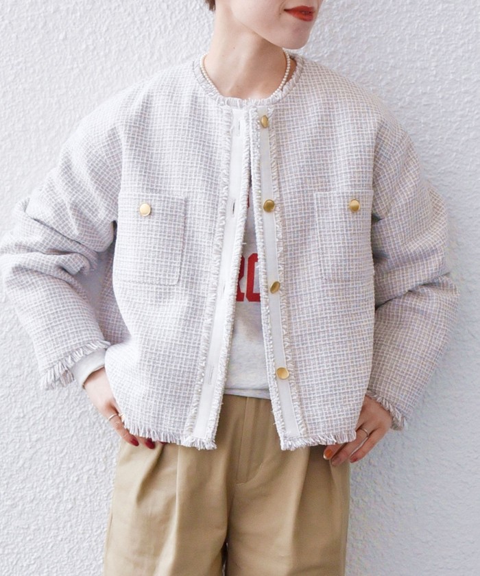 セール 50%OFF】SHIPS any: ツイード ポケット ショート