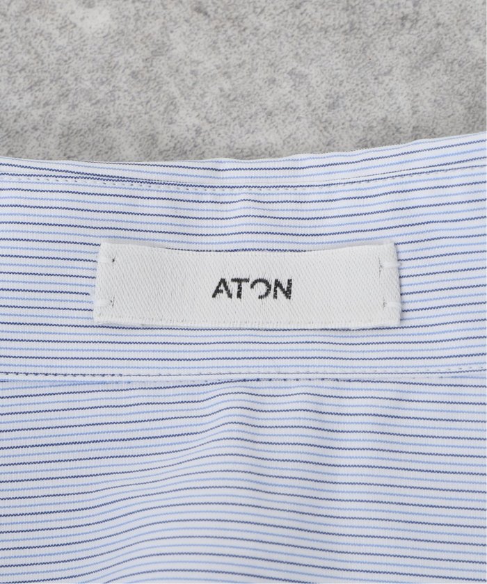 セール】【ATON/エイトン】 GIZA STRIPE STANDARD SHIRT(505148170