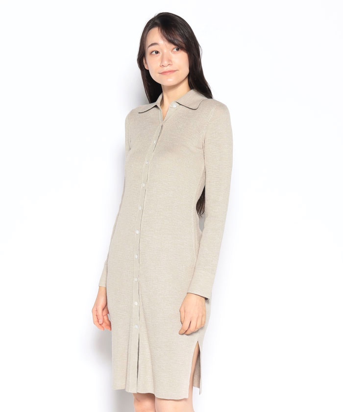 Theory　Fine Slub Rib Shirt Dress