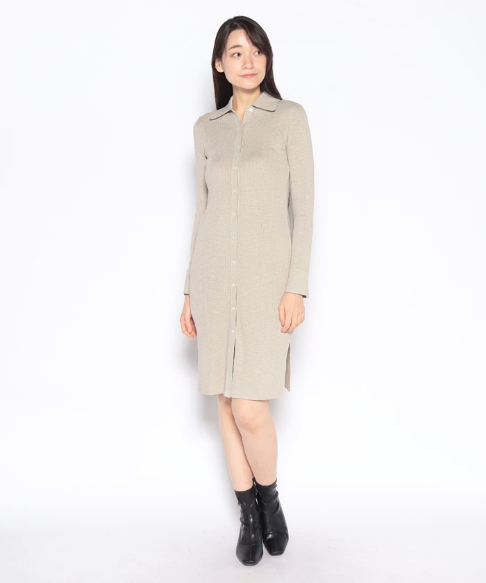 Theory　Fine Slub Rib Shirt Dress