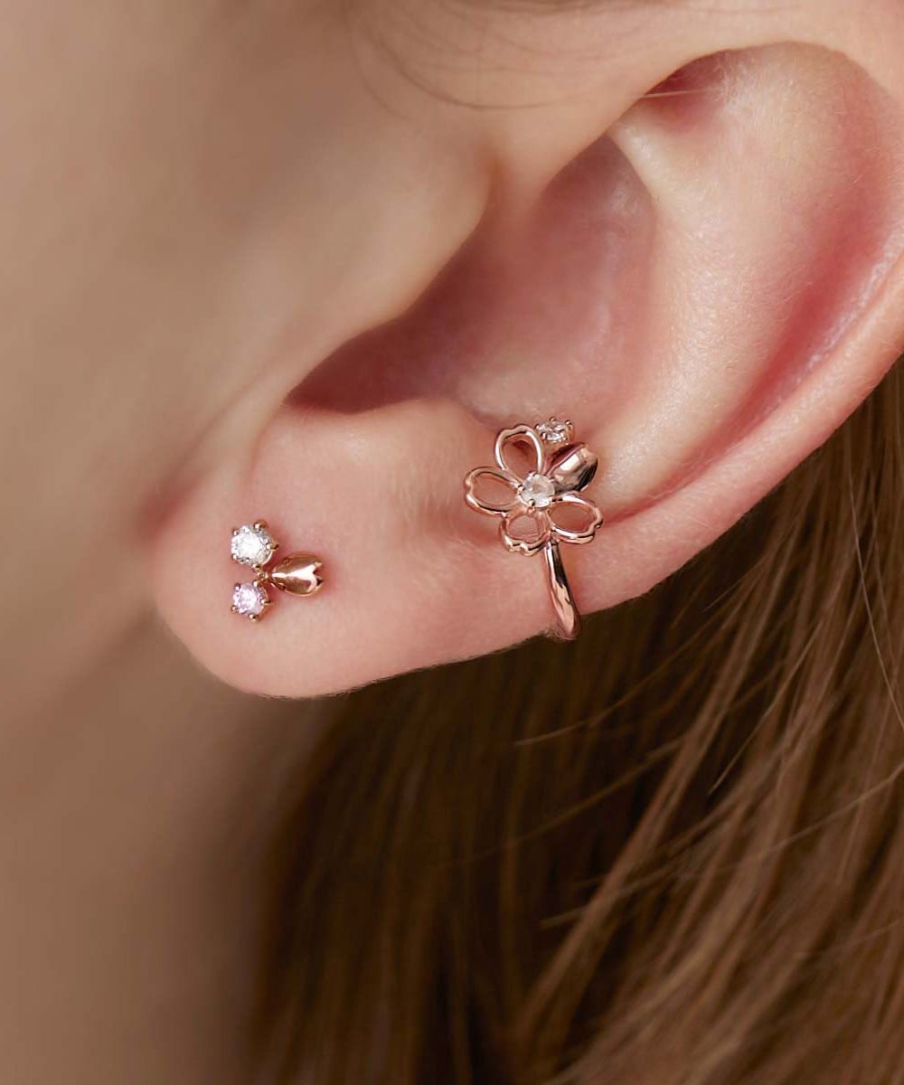 すぐ届く☆canal4℃ 桜のシルバー ピアス＆イヤーカフセット カナルヨンドシー Canal4℃ 【Sakura Limited】シルバー ピアス