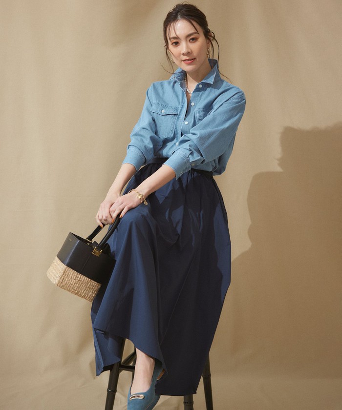 セール】【洗える】23区DENIM ライトダンガリー シャツ セール】【洗える】23区DENIM ライトダンガリー シャツ