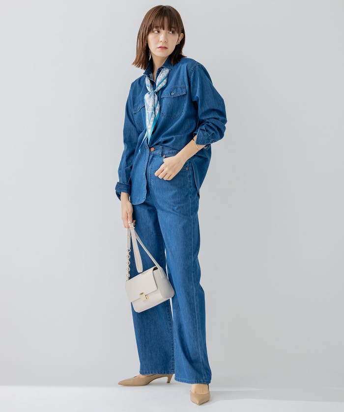セール】【洗える】23区DENIM ライトダンガリー シャツ