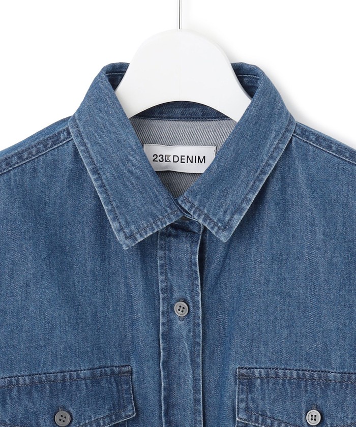 セール】【洗える】23区DENIM ライトダンガリー シャツ セール】【洗える】23区DENIM ライトダンガリー シャツ