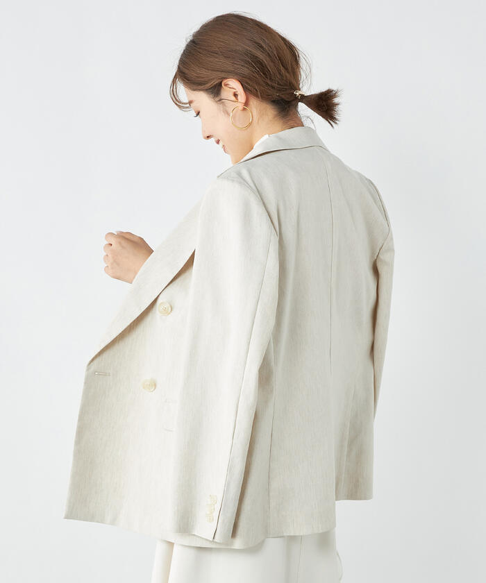 NOLLEY'S（ノーリーズ）の「ウォッシャブル麻混ダブルジャケット