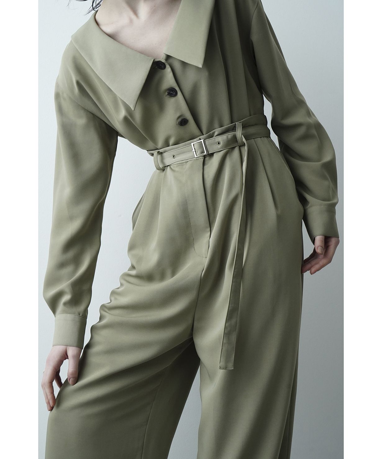 CLANE クラネ　2WAY FLAT COLLAR ALL IN ONE セール】2WAY FLAT COLLAR ALL IN ONE（つなぎ/オールインワン