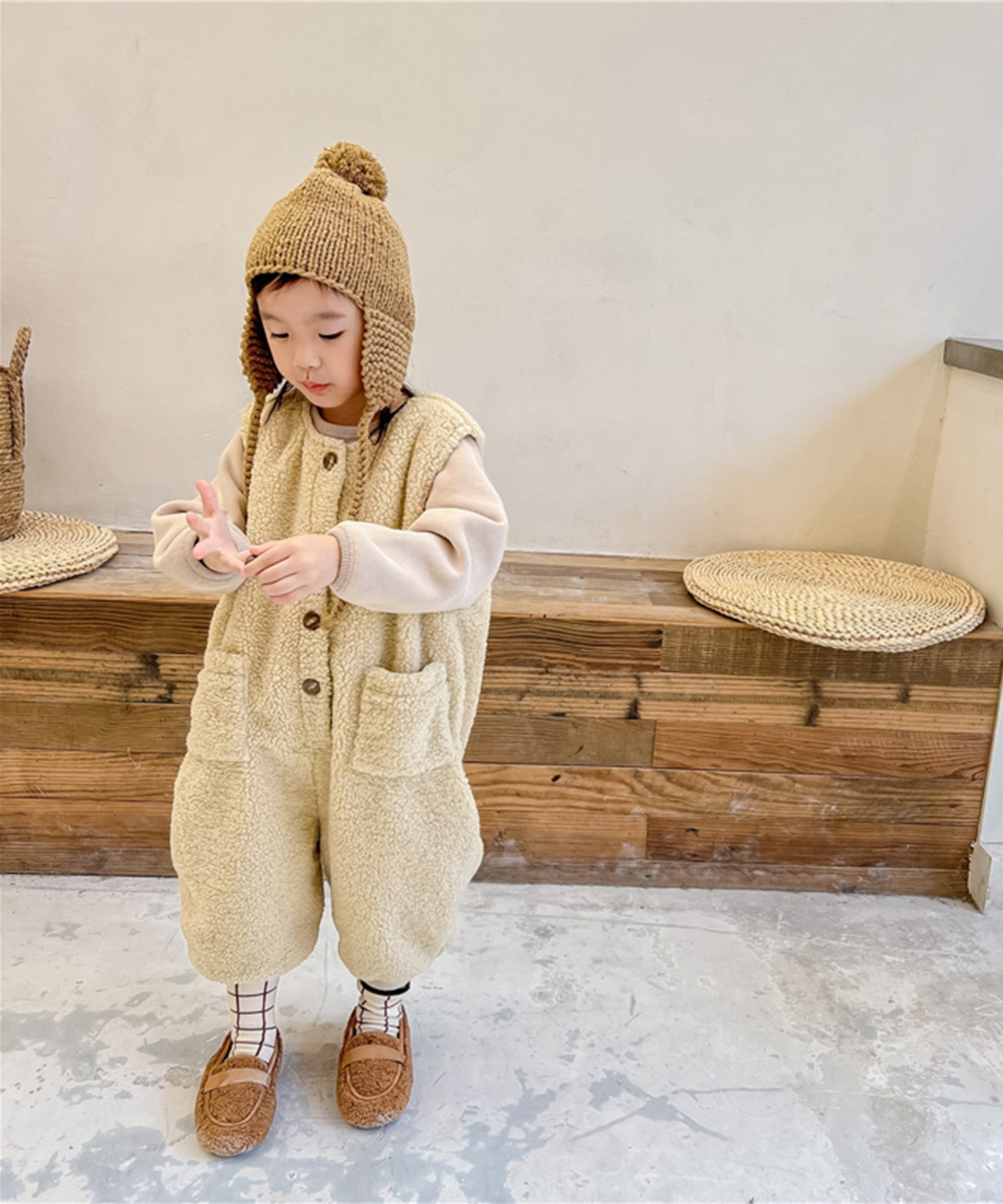 本物品質の オールインワン aimoha-KIDS- 韓国子供服 ギンガムチェックノースリーブオールインワン