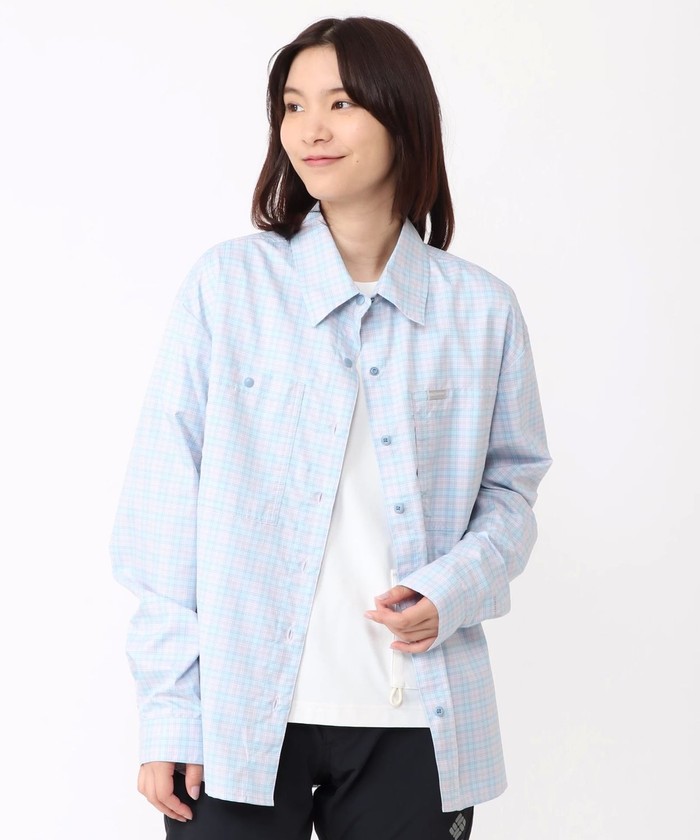 ブラウス シャツ Columbia／ウィメンズシルバーリッジユーティリティパターン ロングスリーブシャツ／コロンビア／吸湿・速乾／UVカット／長袖シャ Columbia／ウィメンズシルバーリッジユーティリティパターン