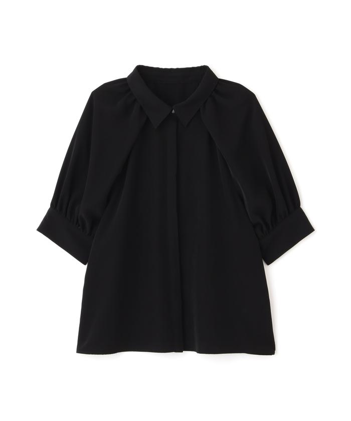 セール 30%OFF】シャツカラーボリュームスリーブブラウス