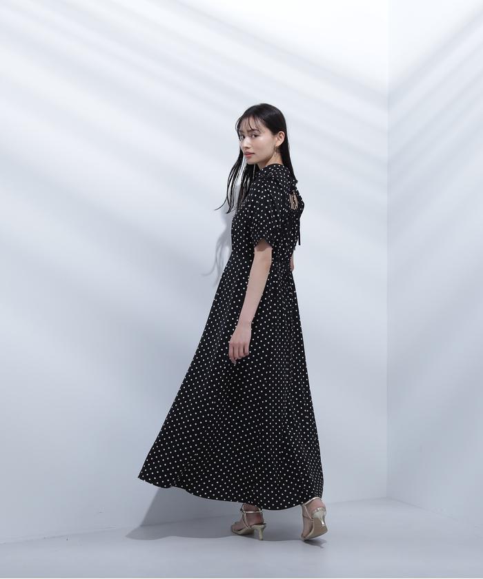 セール】|美人百花4月号掲載|バックシャンドットワンピース セール】|美人百花4月号掲載|バックシャンドットワンピース