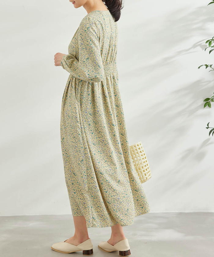 セール 60%OFF】小花柄ハイウエストワンピース(505162678