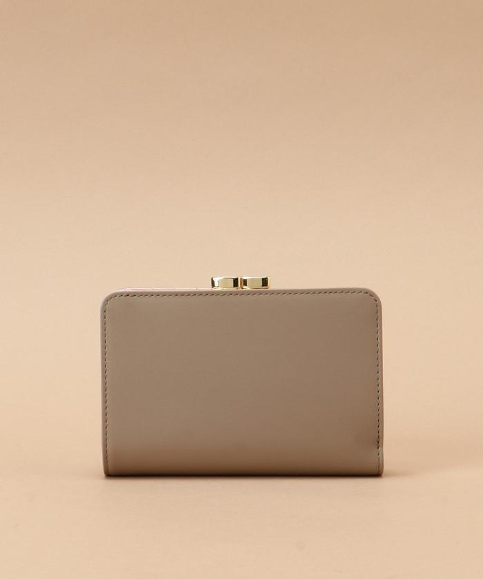 すぐ届く☆【Samantha】大人気！二つ折りバイカラー 口金折財布 バイカラーフロントベルト 口金折財布(FREE ブラック): Samantha