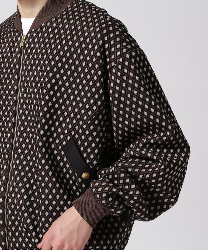 TAUPE/トープ/Diamond Pattern Bomber Jacket TAUPE/トープ/Diamond Pattern Bomber Jacket