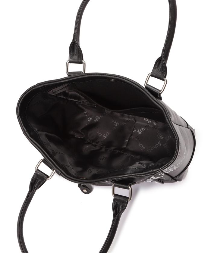 ONEMAD ✖️ Schott ペイント　ミニライダースバッグ　黒 ONEMADE x Schott(ワンメイド x ショット)MINI RIDERS TOTE BAG