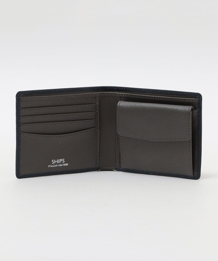 WEB限定】SHIPS:【SAFFIANO LEATHER】2トーン 2つ折 ウォレット