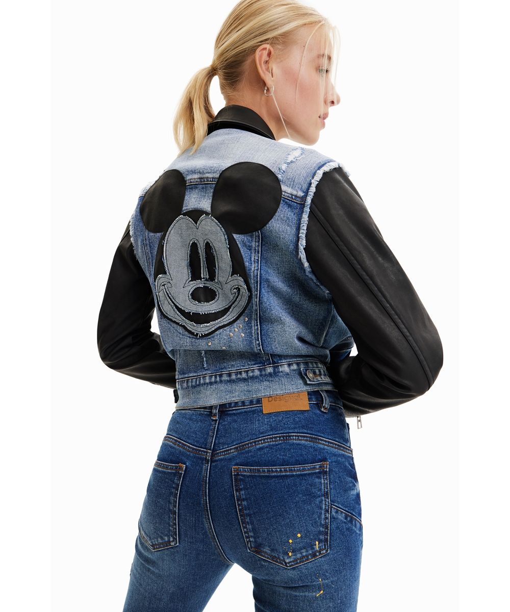 Desigual × Disney ハイブリッドデニムライダース M 極美品 セール】デシグアル Desigual ミッキーマウス ハイブリッド