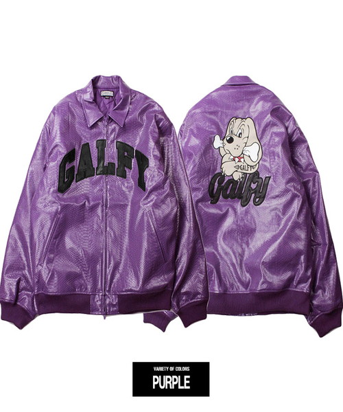 【未使用】GALFY チェック柄スタジャン パープル　中型犬 未使用】GALFY チェック柄スタジャン パープル中型犬