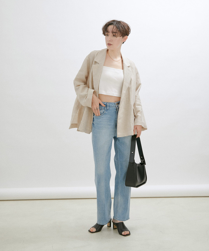 うさと　上下ジャケット 美品 うさとの服 麻綿 上下ジャケット 生成 usaato ウサト