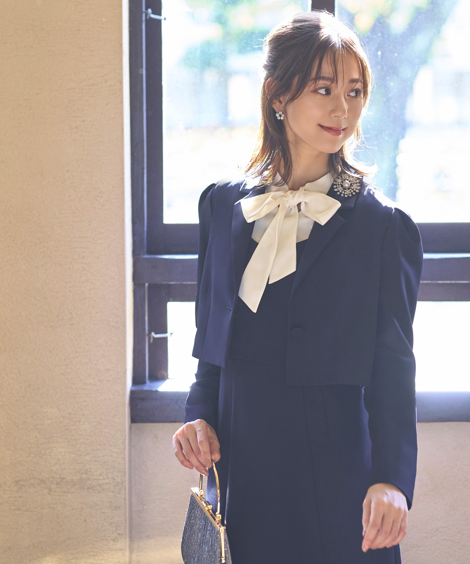 ルイルエブティック　クロップドテーラードジャケット＆マーメイドワンピーススーツ ルイルエブティック RUIRUE BOUTIQUE クロップドテーラード