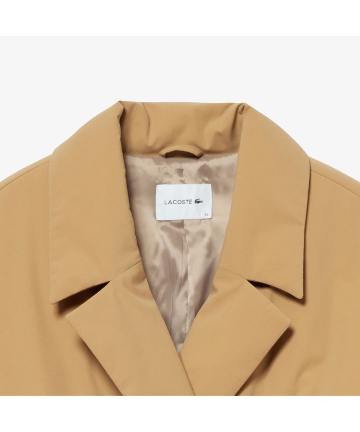ラコステ LACOSTE パデッドロングチェスターコート （ベージュ