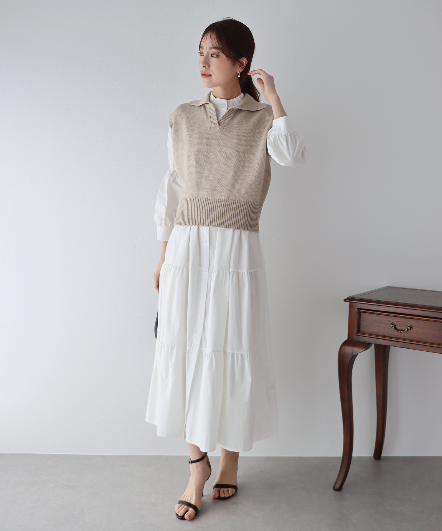 極美品Ted BakerVELVEY パフスリーブ ニット ドレスベイビーブルー 楽天市場】パフスリーブビジューニット NATURAL BEAUTY BASIC