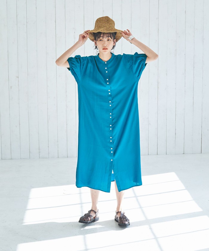 セール 33%OFF】接触冷感ボリュームスリーブワンピース