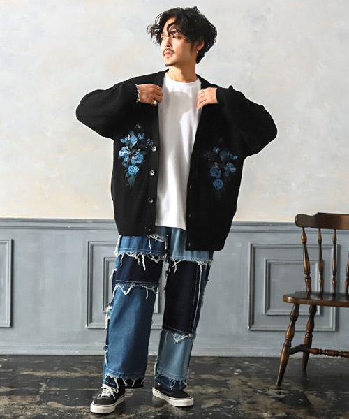 ダーマコレクション【XL】ラッティ　シルク　花柄　アンサンブル　カーディガン DAMA collection ラッティ 花柄 シルクニット アンサンブル M