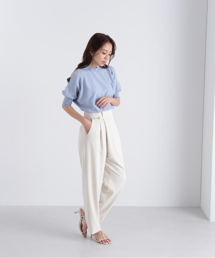 Roberts I Wood / ロバーツウッド | 2018SS | フリルデザイン ビッグシャツ DOVER STREET 取扱 | ネイビー | レディース Top With Oriental Bird Print in Blue/Pink for Women